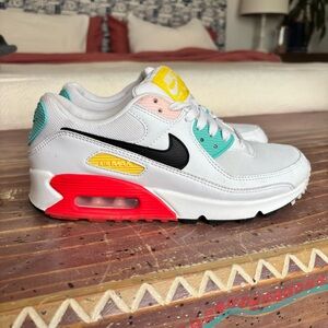 Nike Air Max Sneakers - White, Red, Yellow, Teal